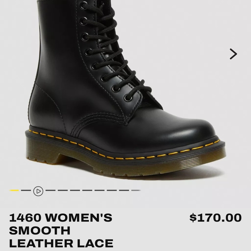 Dr. Martens Black Women's Smooth Leather Lace Boots